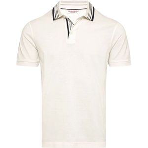 Orlebar Brown, Tops, Heren, Beige, L, Klassieke Polo Shirt in Wit Zand