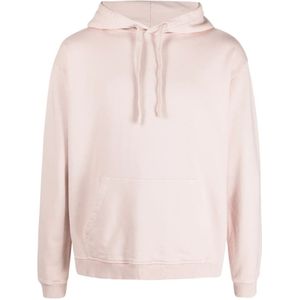 Boglioli, Sweatshirts & Hoodies, Heren, Roze, L, Katoen, Roze Katoenen Hoodie met Trekkoord