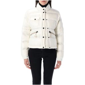 Moncler, Jassen, Dames, Wit, S, Polyester, Mauduit Bomberjack