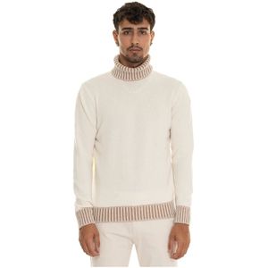 Gran Sasso, Truien, Heren, Wit, 3Xl, Wol, Mélange Turtleneck Pullover