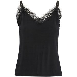 Part Two, Tops, Dames, Zwart, L, Feminine Top met kanten rand