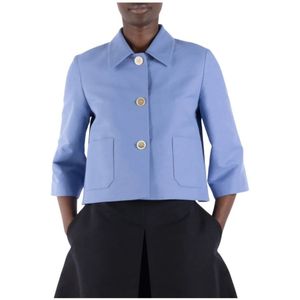 Marni, Jassen, Dames, Paars, XS, Katoen, Lila Katoenen Jas