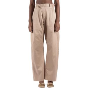 MM6 Maison Margiela, Broeken, Dames, Beige, S, Katoen, Zand Katoenen Broek