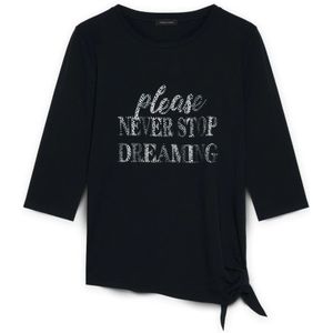 Fiorella Rubino, Tops, Dames, Zwart, M, Katoen, T-shirt met tekstprint