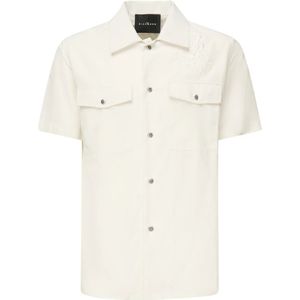 John Richmond, Overhemden, Heren, Beige, S, Beige Overhemd met Voorknoopsluiting