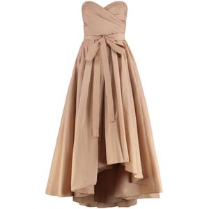 Pinko, Kleedjes, Dames, Roze, S, Polyester, Techno Taffeta Sweetheart Jurk met Zakken