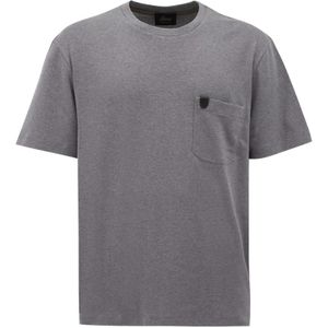 Brioni, Tops, Heren, Grijs, M, Katoen, T-Shirts