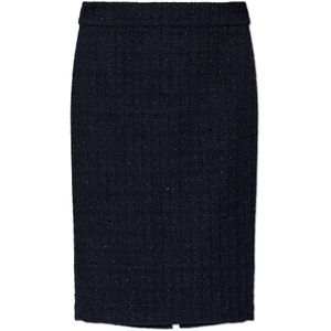 Emporio Armani, Rokken, Dames, Blauw, XS, Tweed, Lurex Tweed Rok
