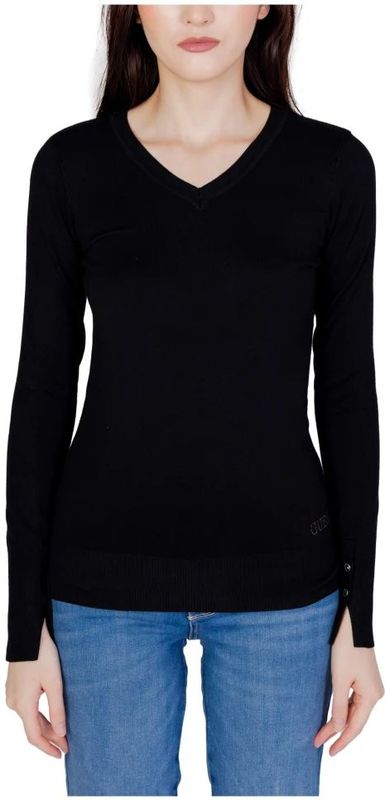 Guess, Truien, Dames, Zwart, S, Katoen, V-hals Truien