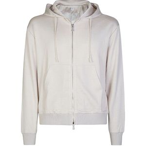 Eleventy, Sweatshirts & Hoodies, Heren, Grijs, XL, Katoen, Zijden Katoenen Hoodie met Rits