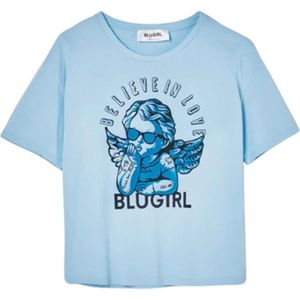 Blugirl, Tops, Dames, Blauw, S, Katoen, Casual Katoenen T-Shirt voor Heren