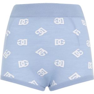 Dolce & Gabbana, Korte broeken, Dames, Blauw, S, Wol, Gebreide Culotte Broek
