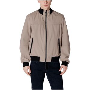 Peuterey, Jassen, Heren, Grijs, M, Polyester, Grijze Zip-Up Jas met Zakken