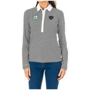 La Martina, Tops, Dames, Wit, L, Polyester, Polo met Lange Mouwen en Origineel Design