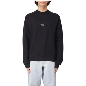 Msgm, Sweatshirts & Hoodies, Heren, Zwart, S, Zwart Logo Sweatshirt Casual Stijl