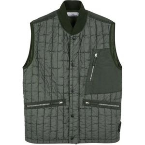 Stone Island, Jassen, Heren, Groen, S, Nylon, Vests