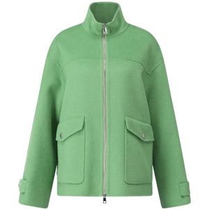 Milestone, Jassen, Dames, Groen, XS, Wol, Stijlvolle wollen jas met praktische details