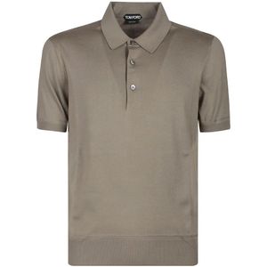 Tom Ford, Tops, Heren, Bruin, S, Klassieke Polo Shirt