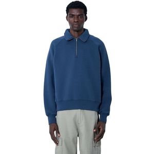 Stüssy, Sweatshirts & Hoodies, Heren, Blauw, M, Katoen, Ritssluiting Katoenen Sweatshirt