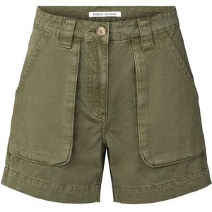 Rabens Saloner, Korte broeken, Dames, Groen, M, Katoen, Diepgroene Canvas Shorts & Knickers
