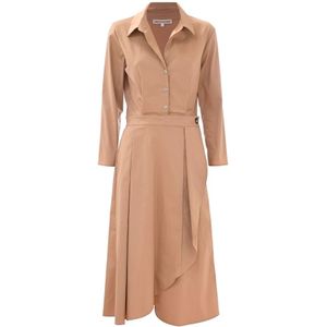 Kocca, Kleedjes, Dames, Bruin, M, Katoen, Shirtlijfje Omslagrok Jurk