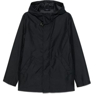 Fay, Jassen, Heren, Blauw, L, Blauwe Technische Poplin Parka Jas