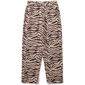 Sofie Schnoor, Broeken, Dames, Roze, XS, Zebra Print Loszittende Jeans Lichtroze