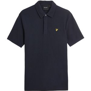 Lyle & Scott, Tops, Heren, Blauw, XL, Katoen, Piqué Polo Shirt met Overhemdkraag