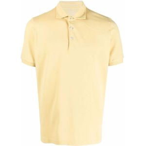 Mauro Ottaviani, Tops, Heren, Geel, L, Katoen, Pastelgele Polo Shirt