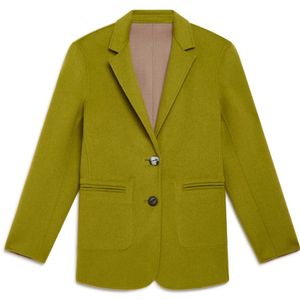 Maliparmi, Jassen, Dames, Groen, M, Wol, Omkeerbaar wollen jas met revers
