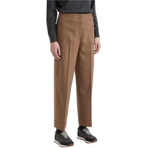 Peserico, Broeken, Dames, Bruin, L, Wol, Carrot Broeken