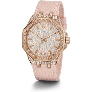 Guess, Accessoires, Dames, Veelkleurig, ONE Size, Multicolor Leren Quartz Analoog Horloge