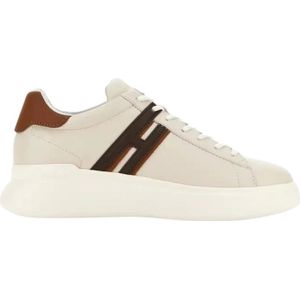 Hogan, Schoenen, Heren, Beige, 42 EU, Leer, Ivoor Sneakers met Memory Foam Binnenzool