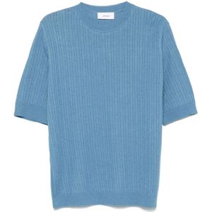 Lardini, Tops, Heren, Blauw, M, Katoen, Hemelsblauw T-shirt en Polo