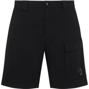 C.p. Company, Korte broeken, Heren, Zwart, L, Cargo Shorts voor Heren