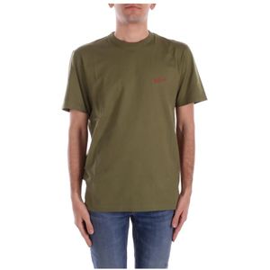 Woolrich, Tops, Heren, Groen, M, Katoen, Militaire T-shirts en Polo's