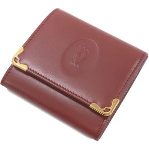 Cartier Vintage, Pre-owned, Dames, Bruin, ONE Size, Leer, Tweedehands leren portemonnees