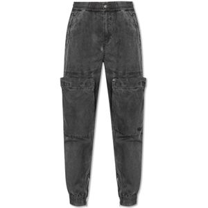 Diesel, Broeken, Dames, Grijs, 2Xs, Katoen, Broek P-Ride-Q3