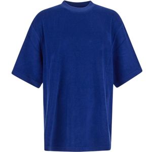 Burberry, Tops, Heren, Blauw, M, Katoen, Logo T-Shirt
