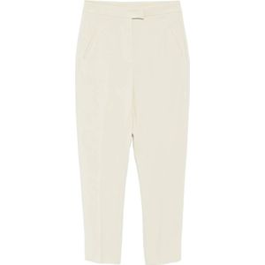 Patrizia Pepe, Broeken, Dames, Beige, XS, Beige Capri Sigaretbroek