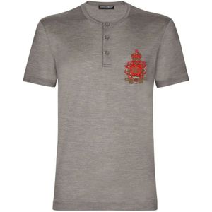 Dolce & Gabbana, Tops, Heren, Grijs, S, Stijlvolle shirt met uniek ontwerp