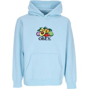 Obey, Sweatshirts & Hoodies, Heren, Blauw, XL, Katoen, Hoodie fleece voor basketbal in hemelsblauw