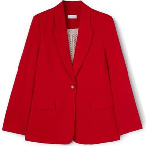 Motivi, Jassen, Dames, Rood, L, Polyester, Enkellange jas van kreukstof