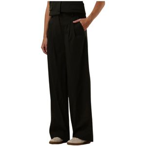 Modström, Broeken, Dames, Zwart, L, Polyester, Elegante Groene Kimanamd Broek