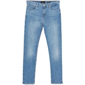 7 For All Mankind, Jeans, Heren, Blauw, W31, Katoen, Indigo Blue Classic Five Pocket Jeans