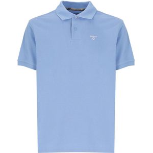 Barbour, Tops, Heren, Blauw, M, Katoen, Lichtblauw Katoenen Poloshirt