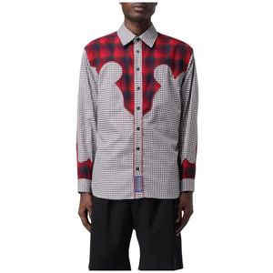 Maison Margiela, Overhemden, Heren, Veelkleurig, XL, Katoen, Beige Geruite Overhemd voor Mannen