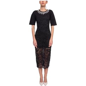 Blugirl, Kleedjes, Dames, Zwart, S, Elegante Kant Jurk in Zwart
