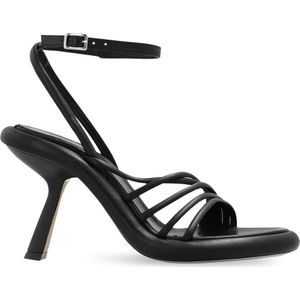 Vic Matié, Schoenen, Dames, Zwart, 39 EU, Leer, Bonbon hak sandalen