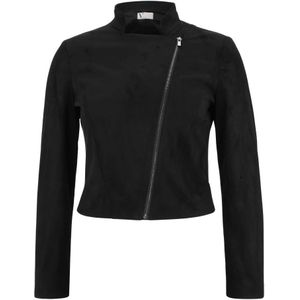 vera mont, Jassen, Dames, Bruin, M, Leer, Ritssluiting Biker Jack Trendy Stijl